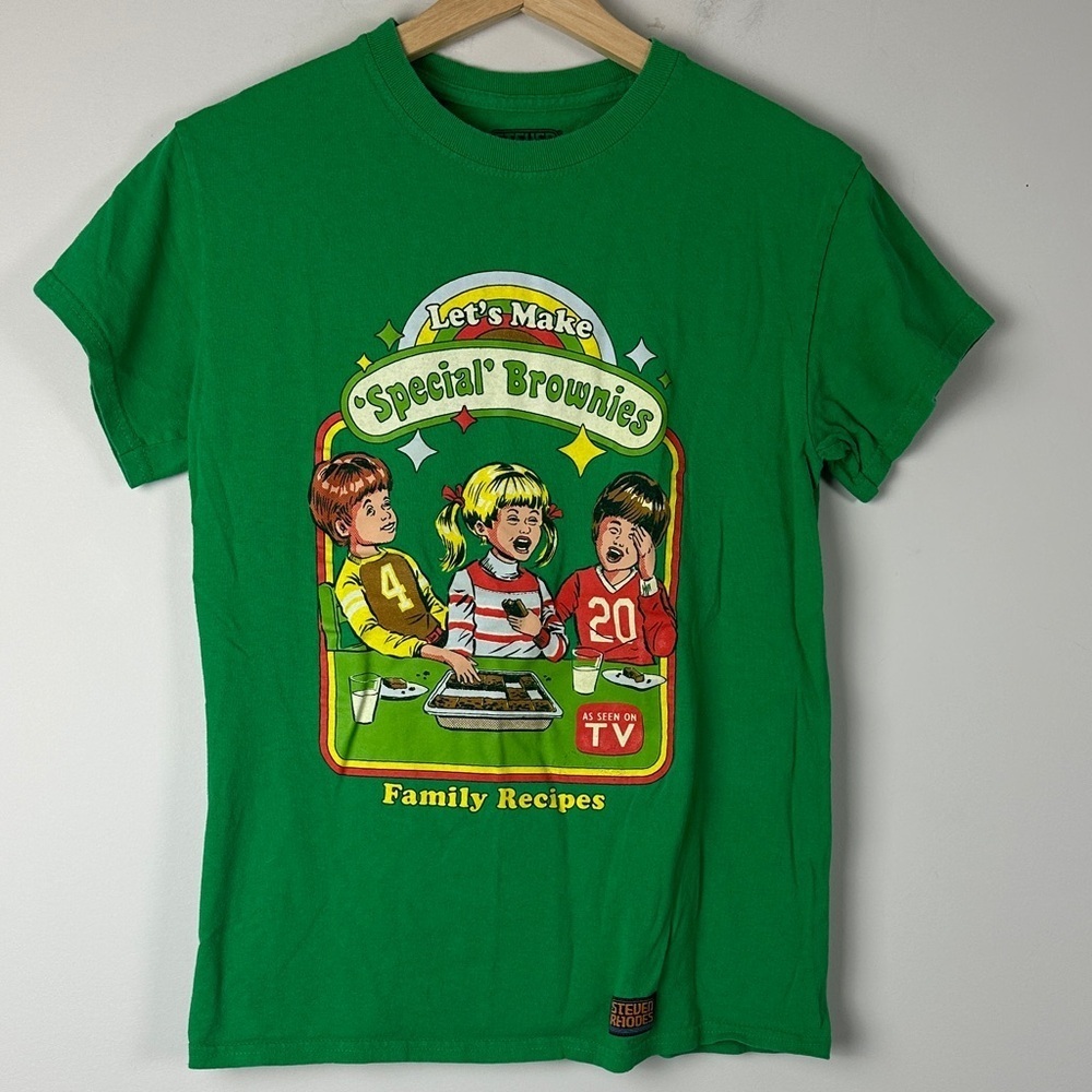 Steven Rhodes Let's Make Special Brownies T-Shirt - Green, Size Small - Picture 3 of 8